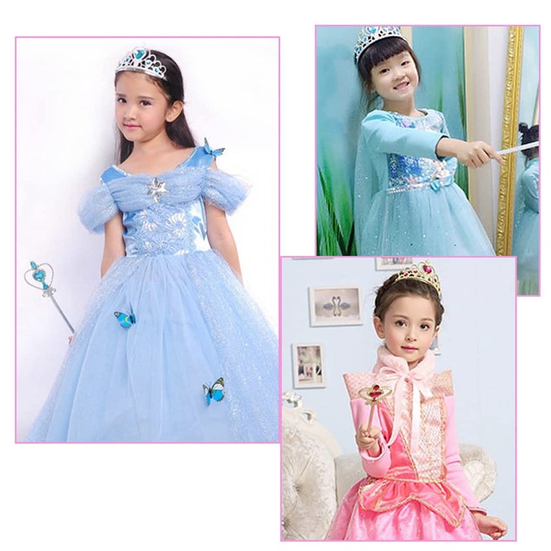 Wenosda Dress Up Tiara Crown Set Princess Costume Party Accessories (6Colour) - Image 4